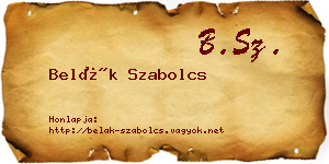 Belák Szabolcs névjegykártya