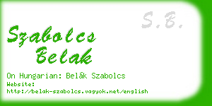 szabolcs belak business card